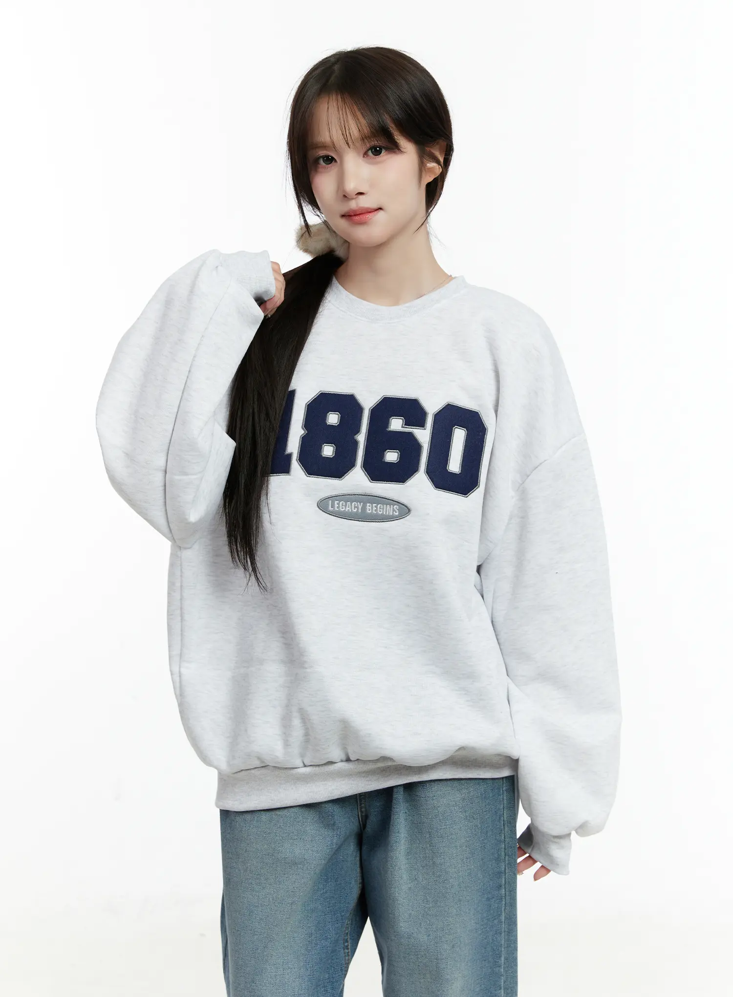1860 Graphic Fleece-Lined Crewneck CD514 - Image 8