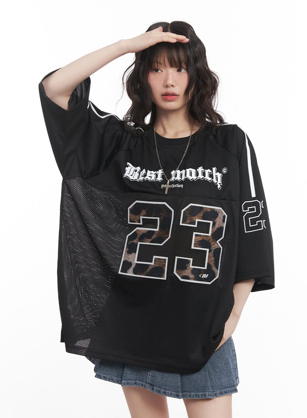 23 Oversized Leopard Graphic T-Shirt CM519 - Image 9