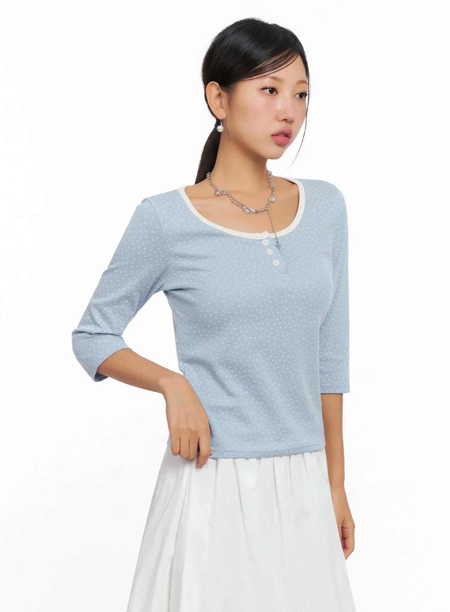 3/4 Sleeve Round Neck Tee IG527 - Image 5