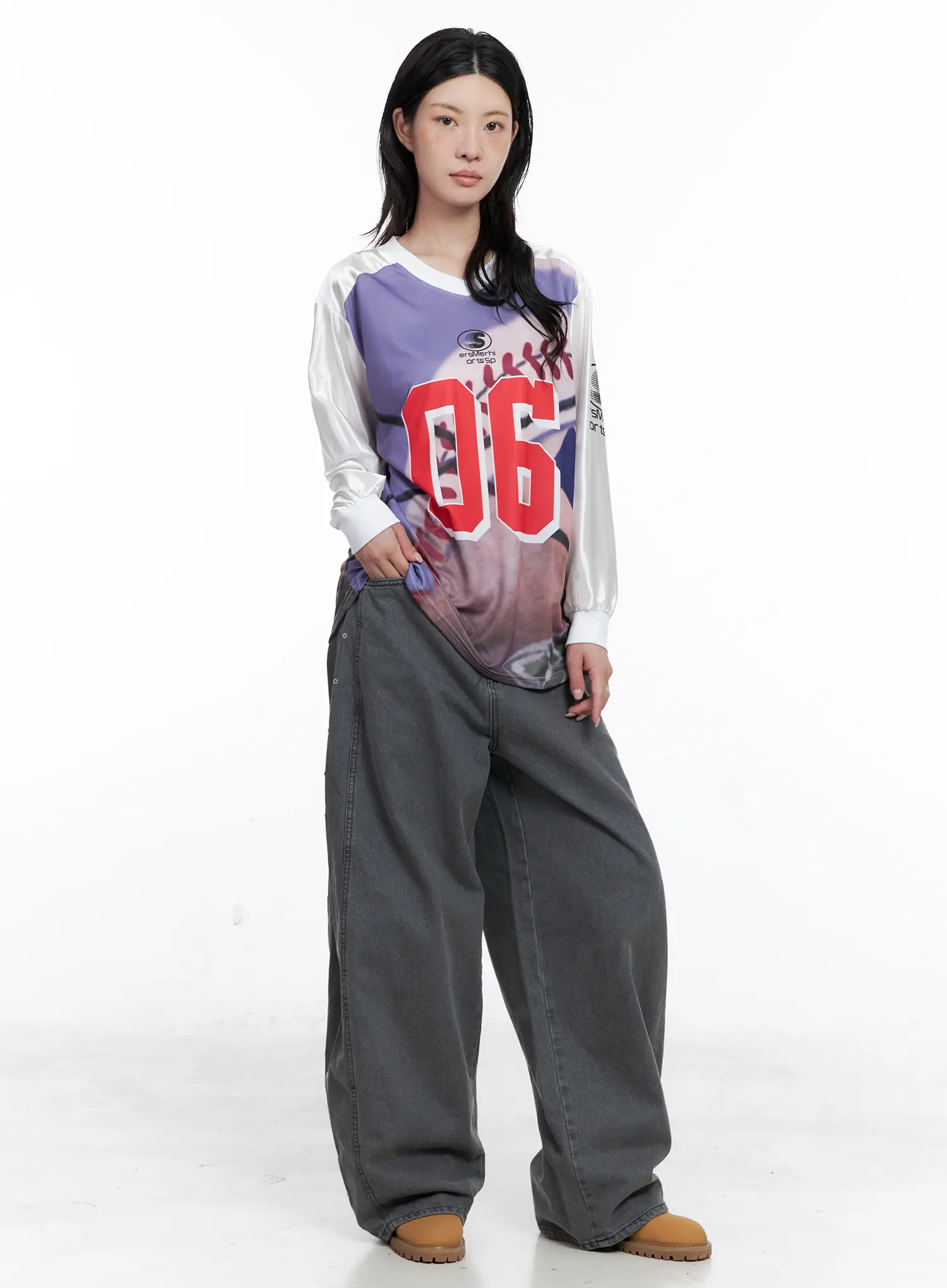 86 Oversized Graphic Long Sleeve CS526 - Image 2