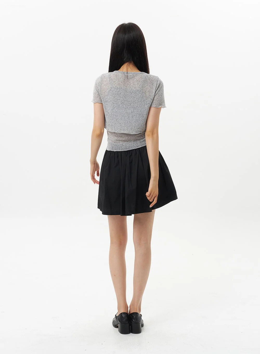 A-Line Cotton Mini Skirt OU328 - Image 9