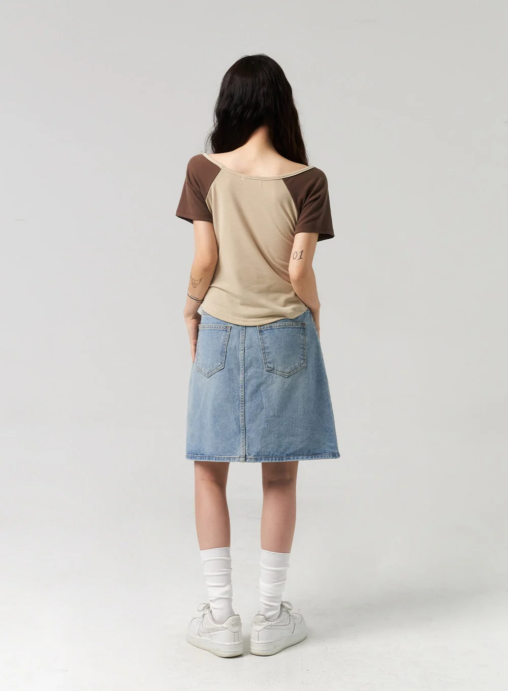 A-Line Denim Midi Skirt CL312 - Image 12