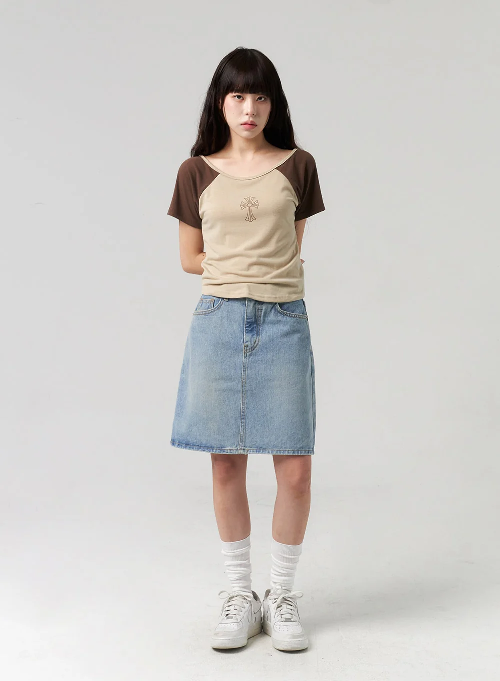 A-Line Denim Midi Skirt CL312 - Image 4
