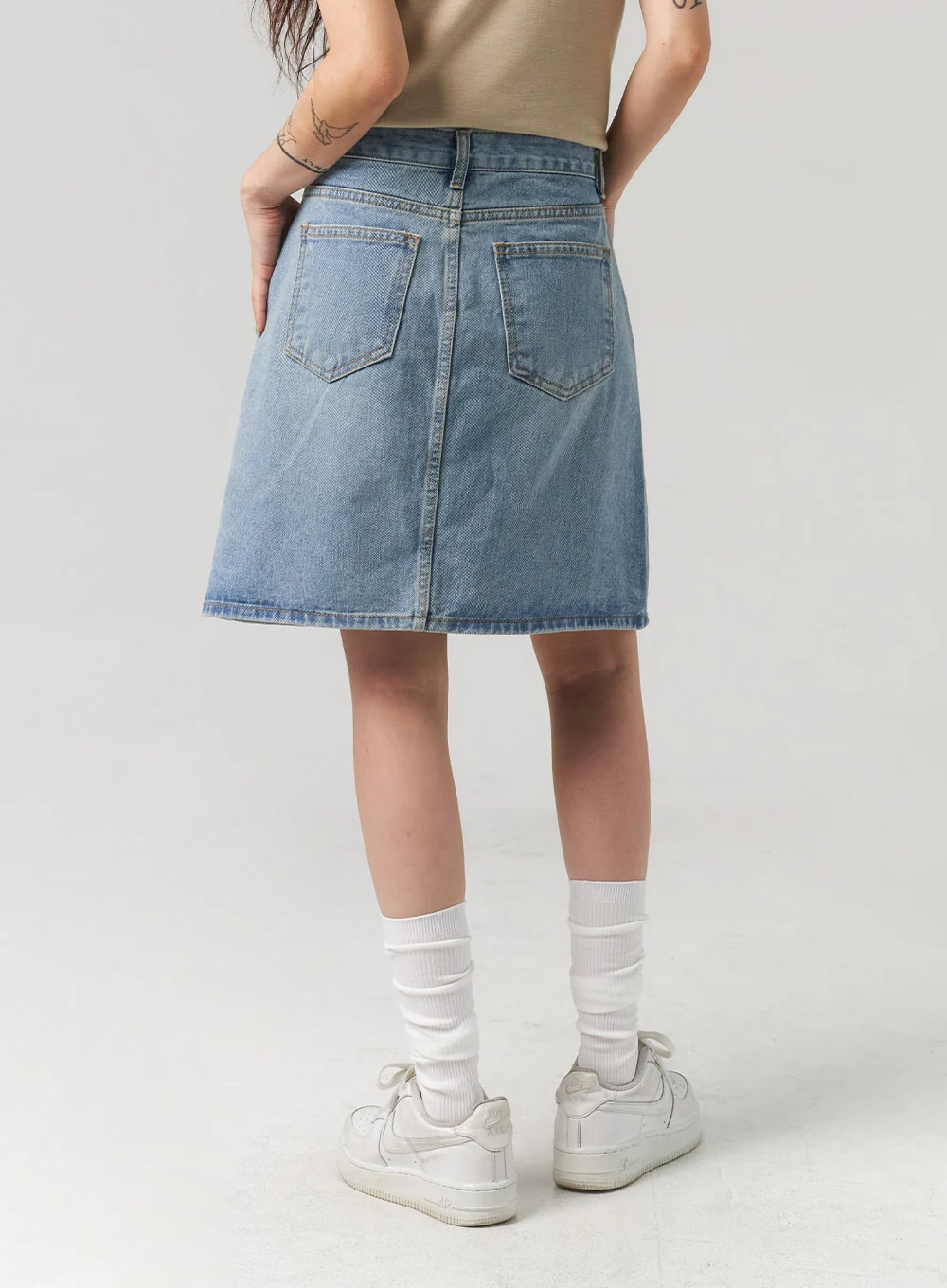A-Line Denim Midi Skirt CL312 - Image 6