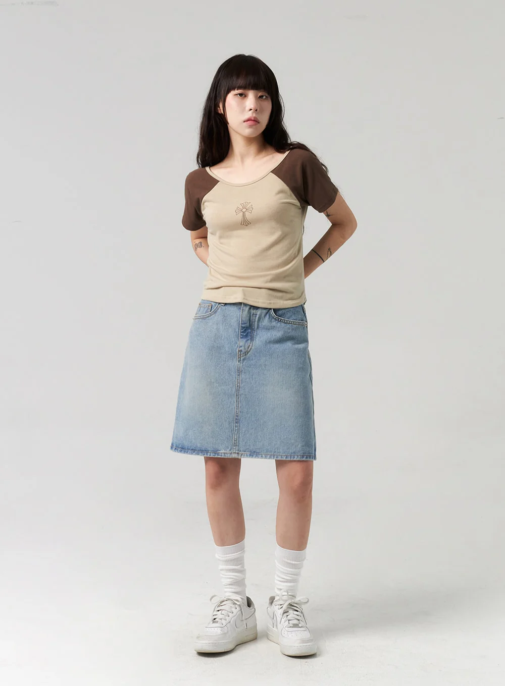 A-Line Denim Midi Skirt CL312 - Image 7