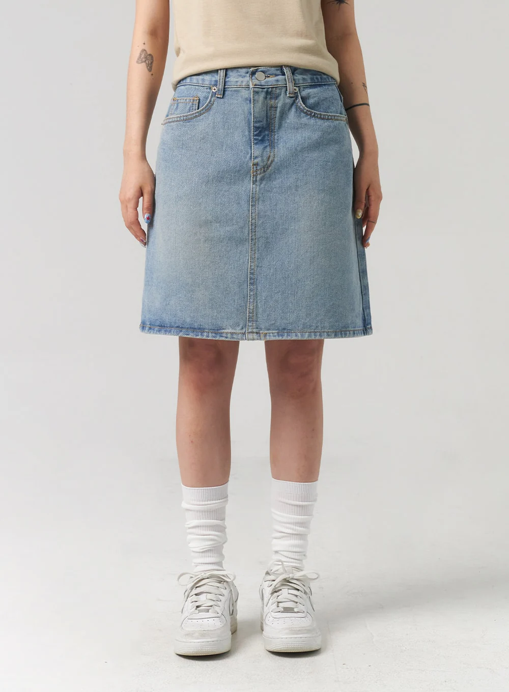 A-Line Denim Midi Skirt CL312 - Image 9