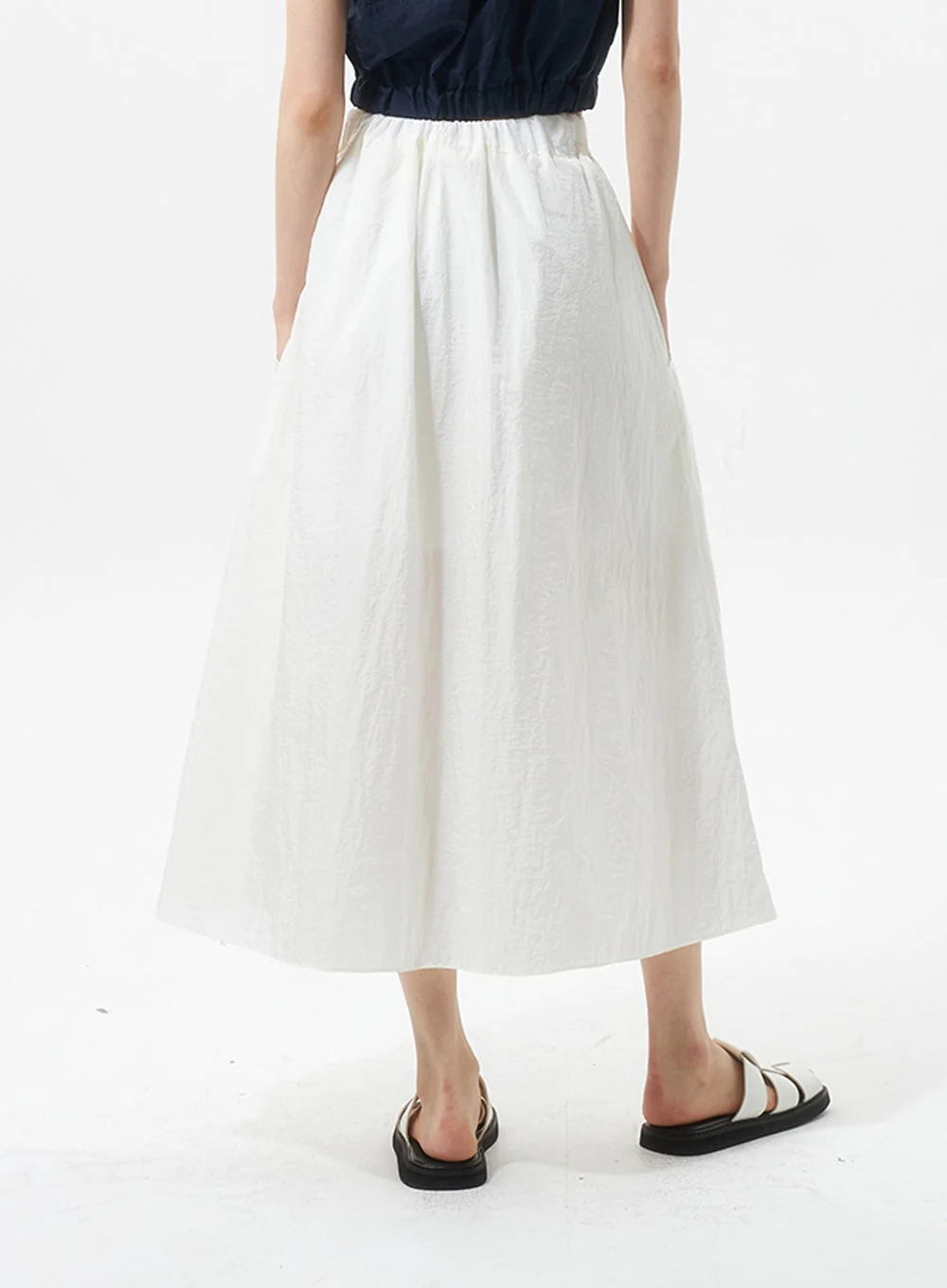 A-Line Nylon Maxi Skirt IU326 - Image 5