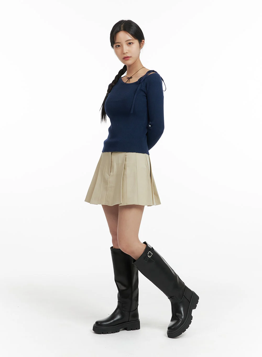 A-Line Pleated Mini Skirt OF422 - Image 6