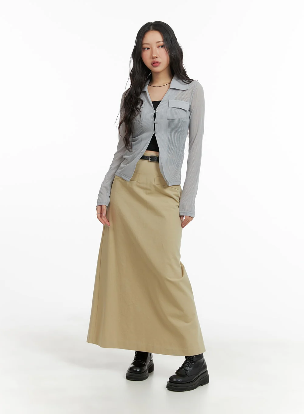 A-Line Pocket Maxi Skirt CM426 - Image 2