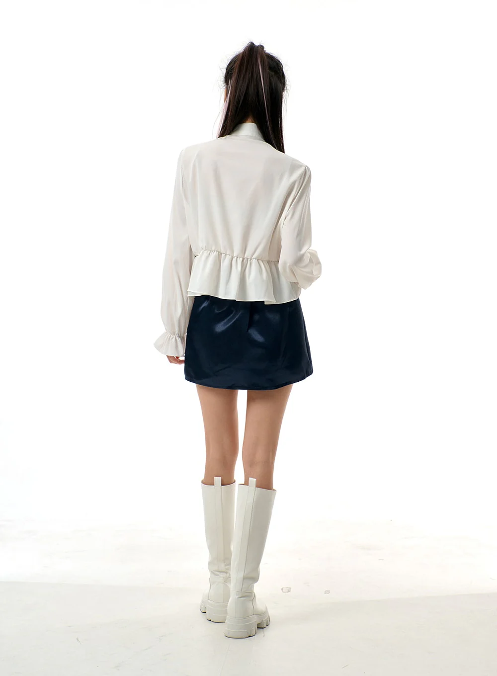 A-Line Satin Mini Skirt BJ310 - Image 14