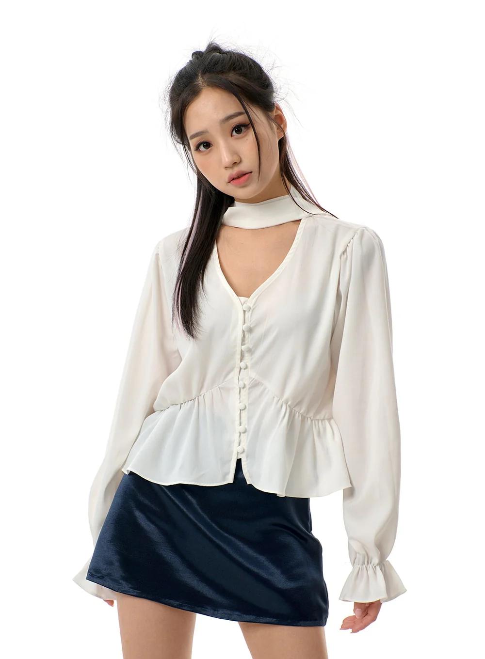 A-Line Satin Mini Skirt BJ310 - Image 16