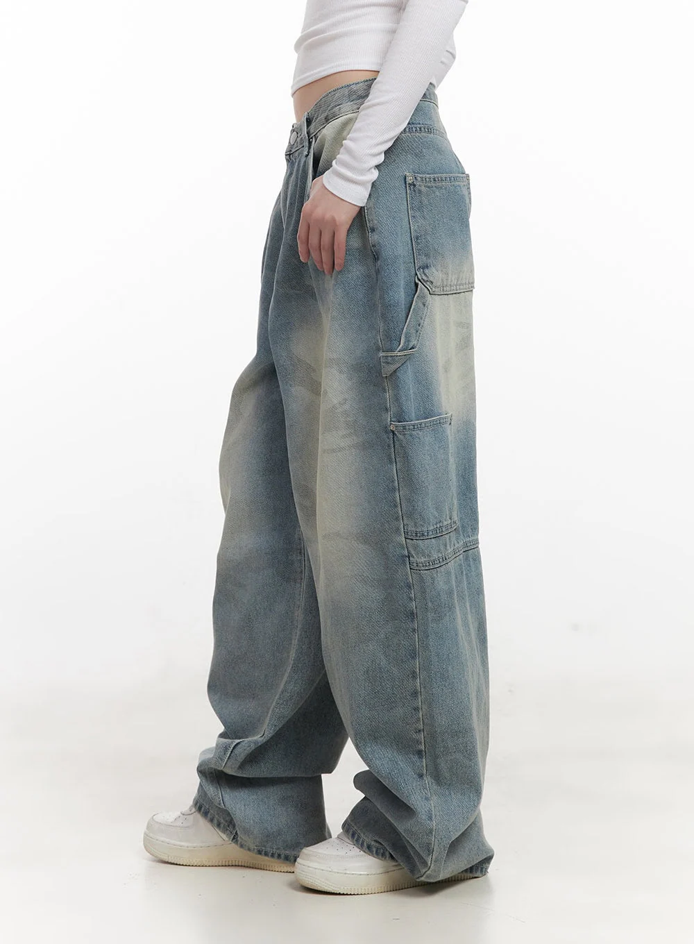 Abigail Camo-Print Carpenter Baggy Jeans CJ528 - Image 5
