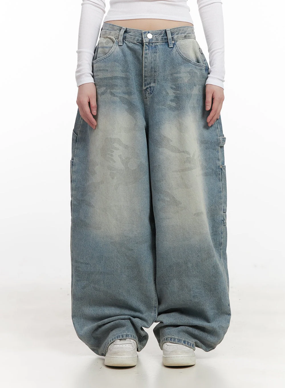 Abigail Camo-Print Carpenter Baggy Jeans CJ528 - Image 9