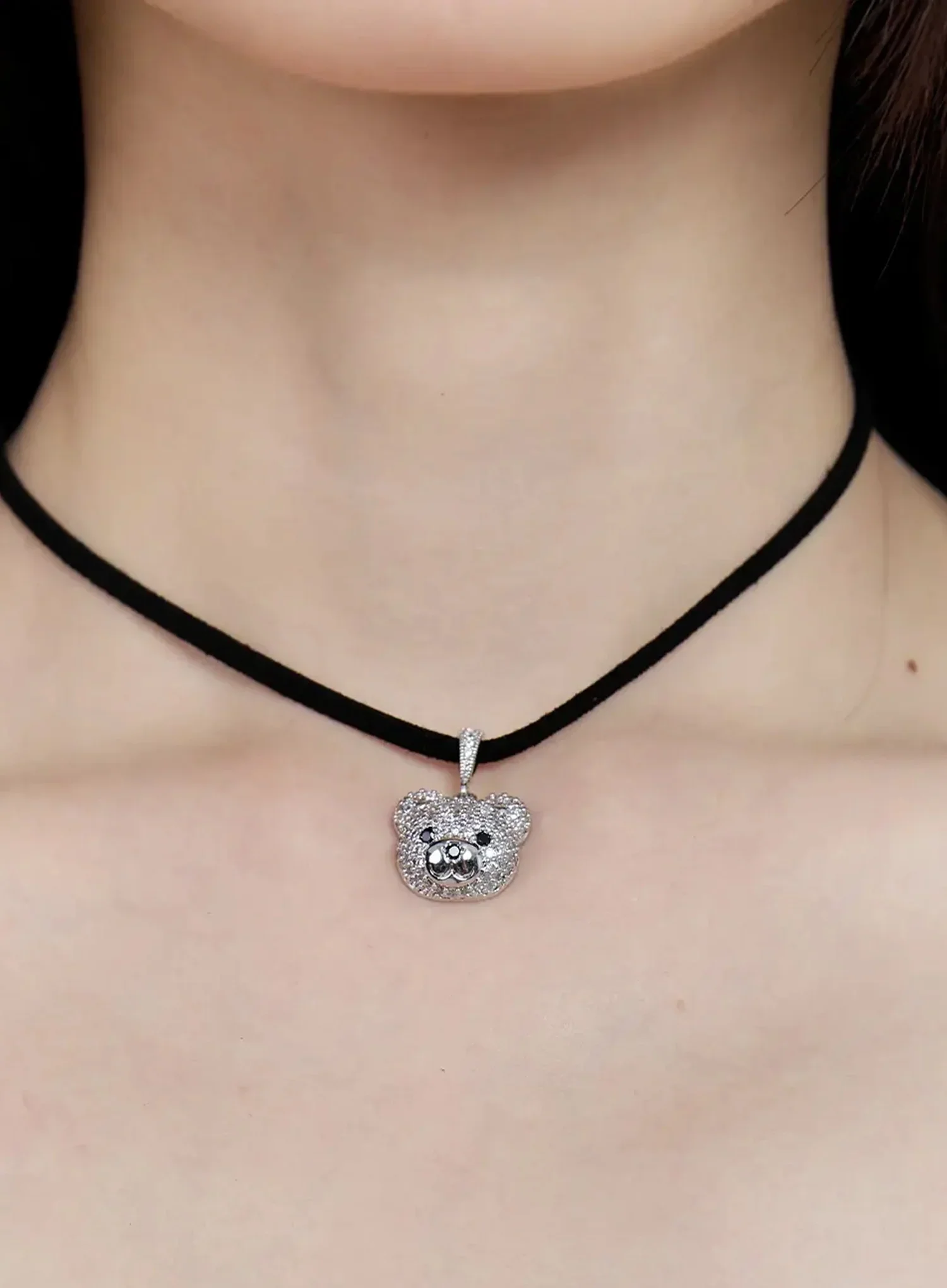 [ACC] Quede Teddy Bear Black Necklace IG507
