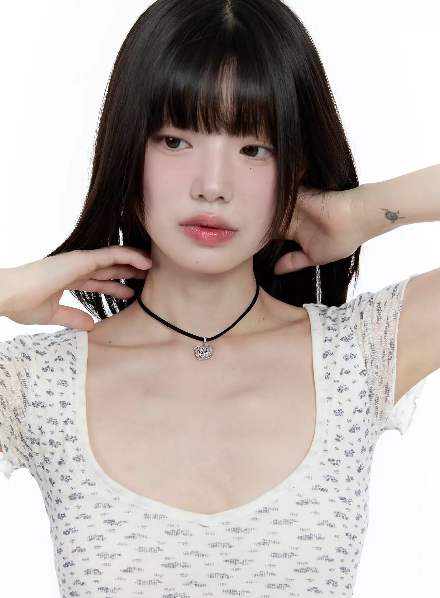 [ACC] Quede Teddy Bear Black Necklace IG507 - Image 2