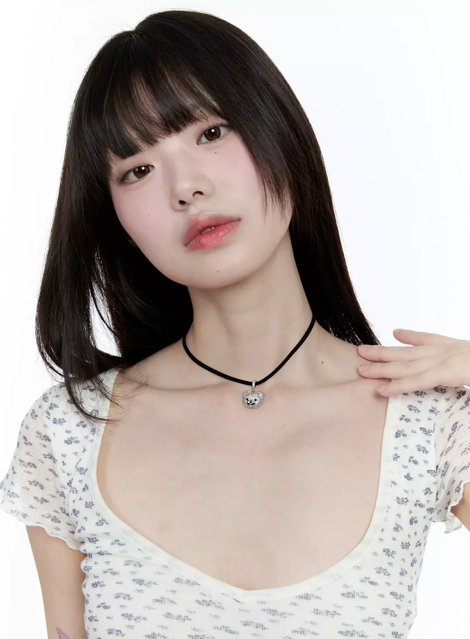 [ACC] Quede Teddy Bear Black Necklace IG507 - Image 3