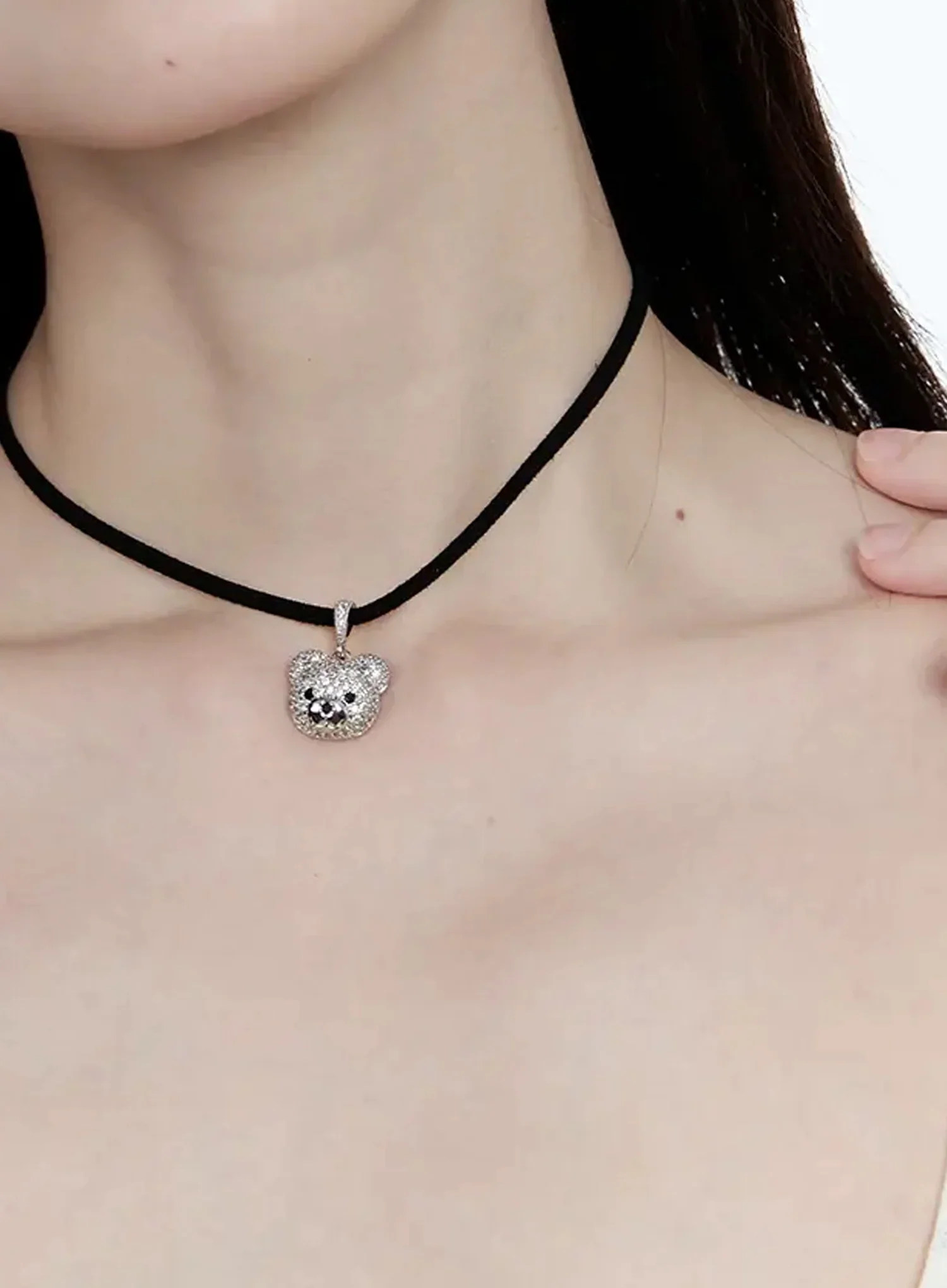 [ACC] Quede Teddy Bear Black Necklace IG507 - Image 4