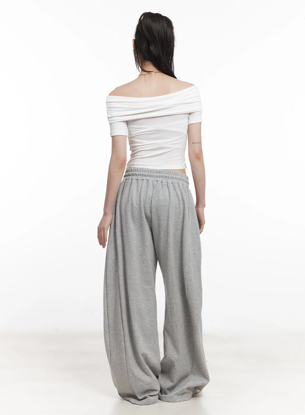Adjustable Pintuck Wide-Leg Sweatpants CY521 - Image 5