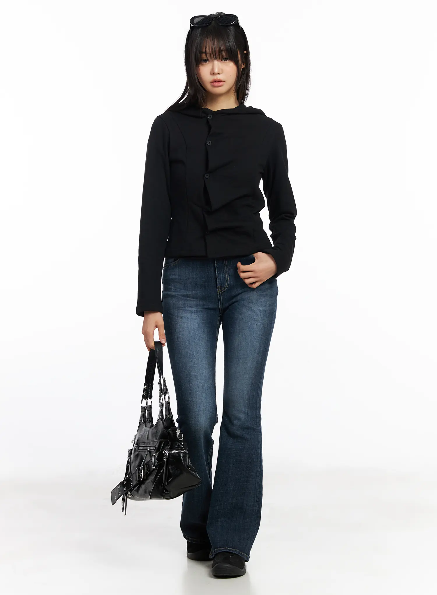 Alayah Vintage Wash Flared Jeans CF506