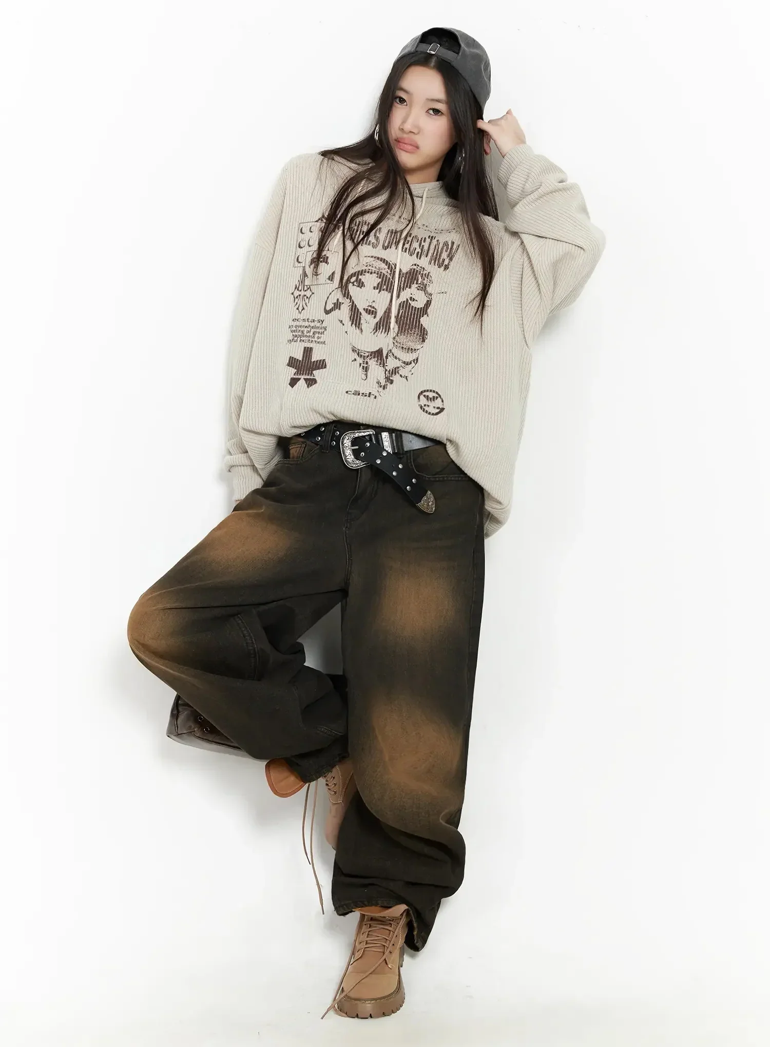 Alayna Vintage Wash Baggy Jeans IM502 - Image 2