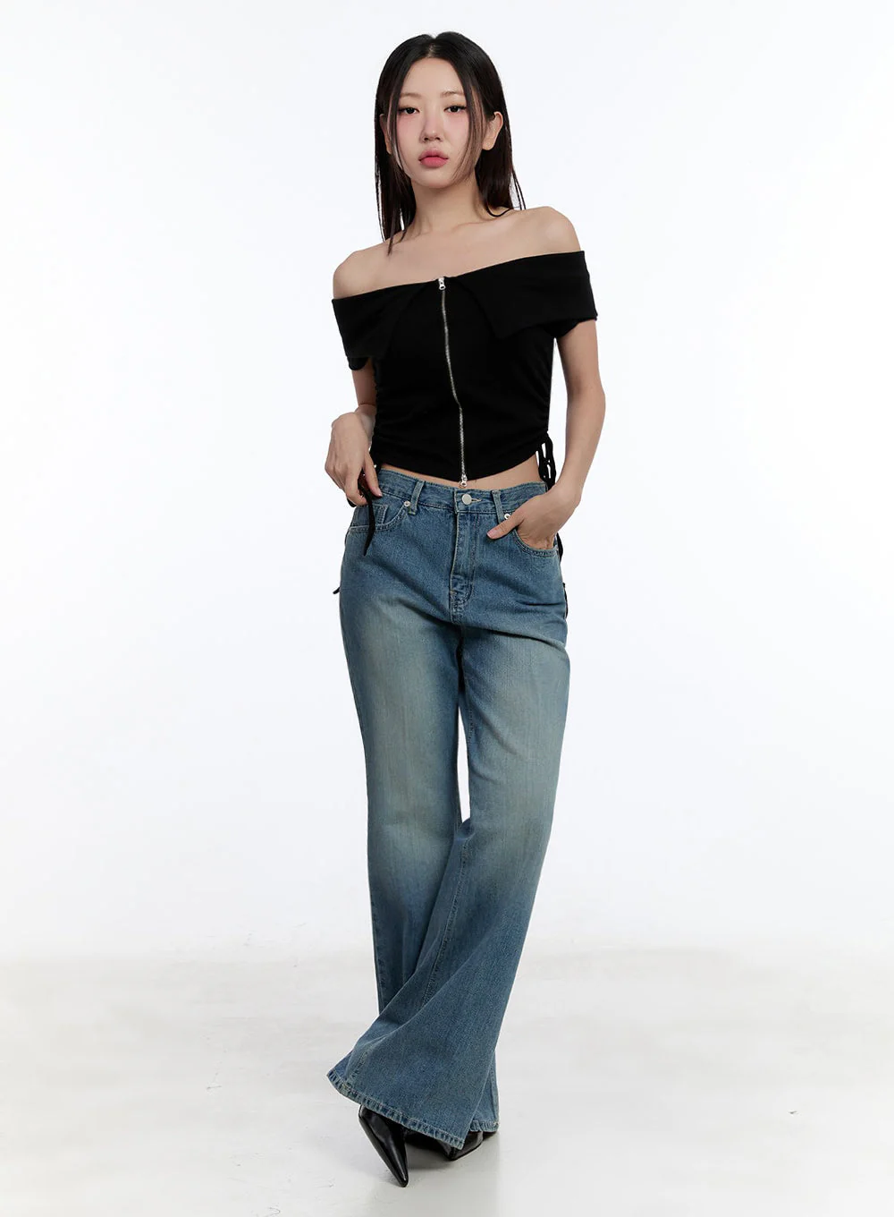 Aliya Washed Bootcut Jeans IU503 - Image 7