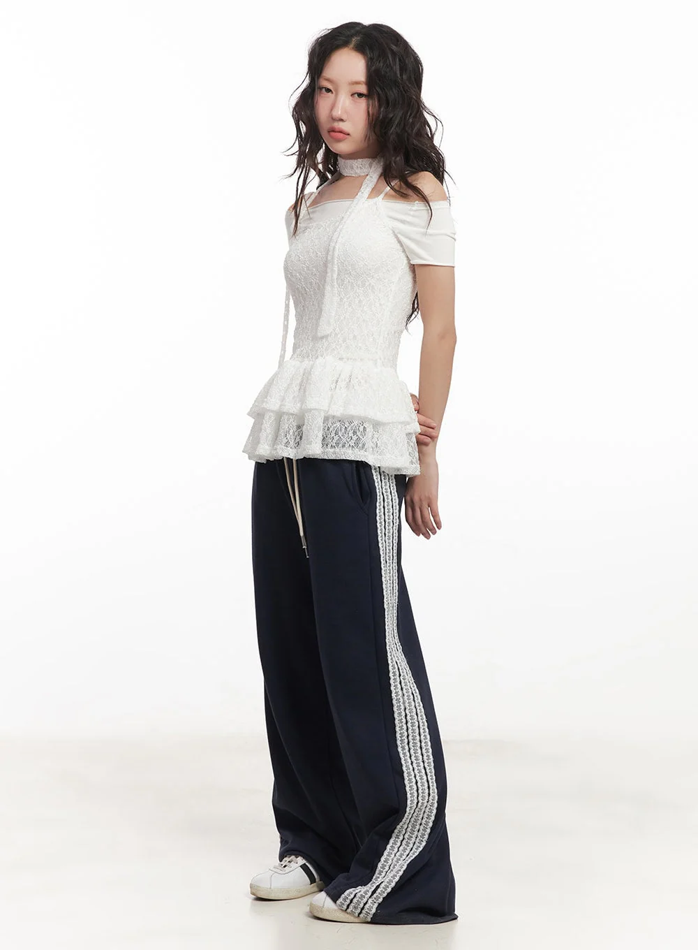 Angel Lace Wide-Leg Trackpants CA521 - Image 10