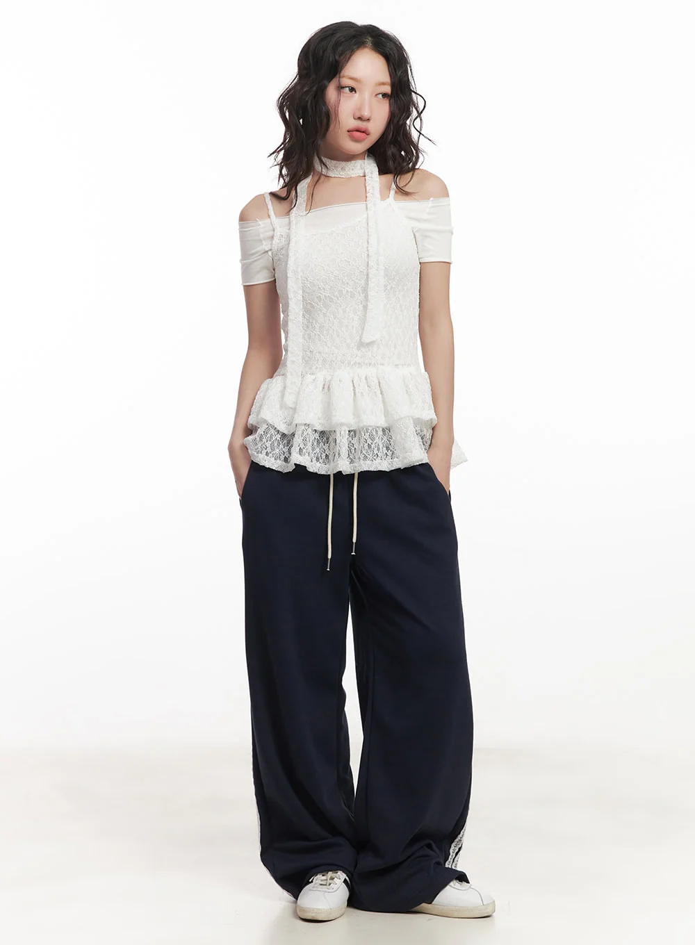 Angel Lace Wide-Leg Trackpants CA521 - Image 9