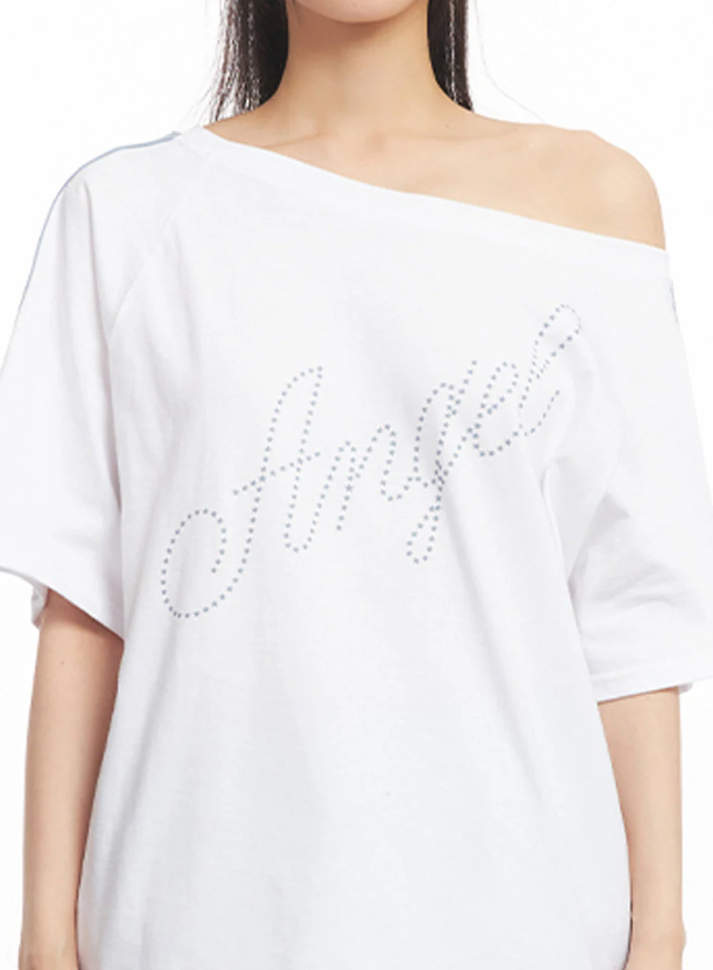 Angel One-Shoulder Stripe T-Shirt IY502 - Image 4
