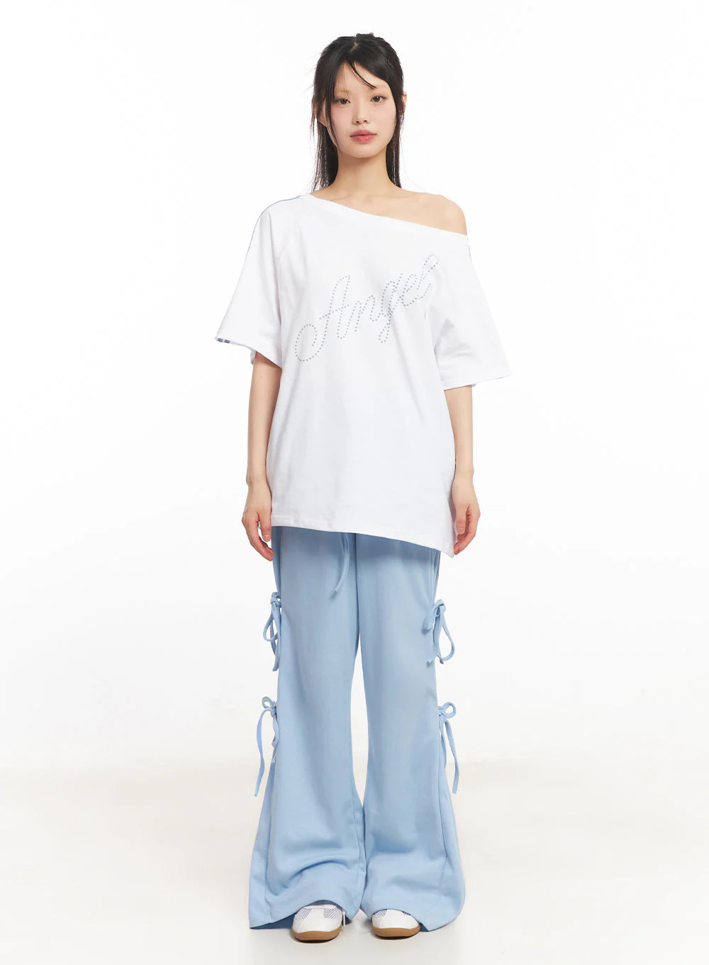 Angel One-Shoulder Stripe T-Shirt IY502 - Image 5