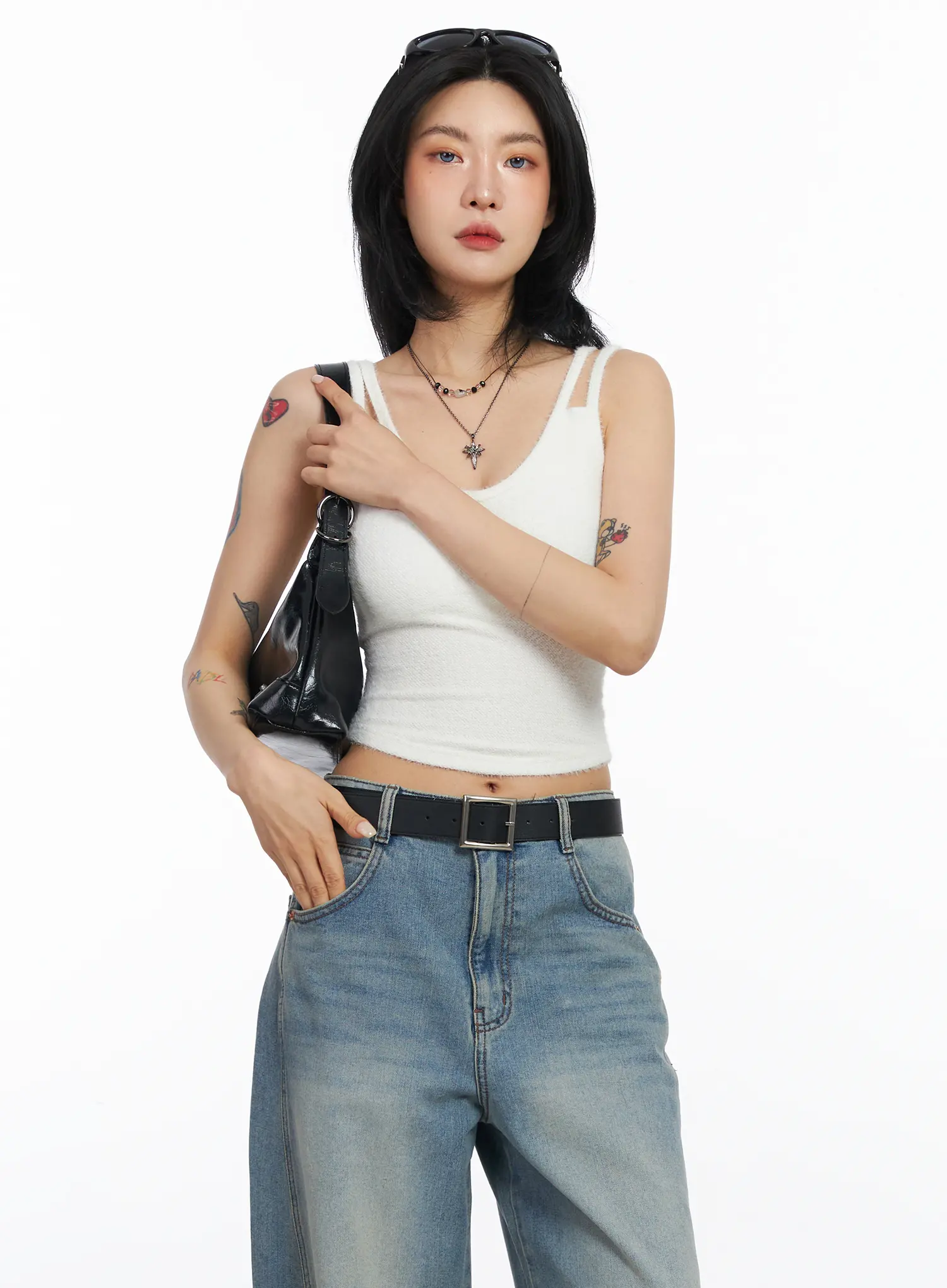 Angora-Blend Sleeveless Top CJ523