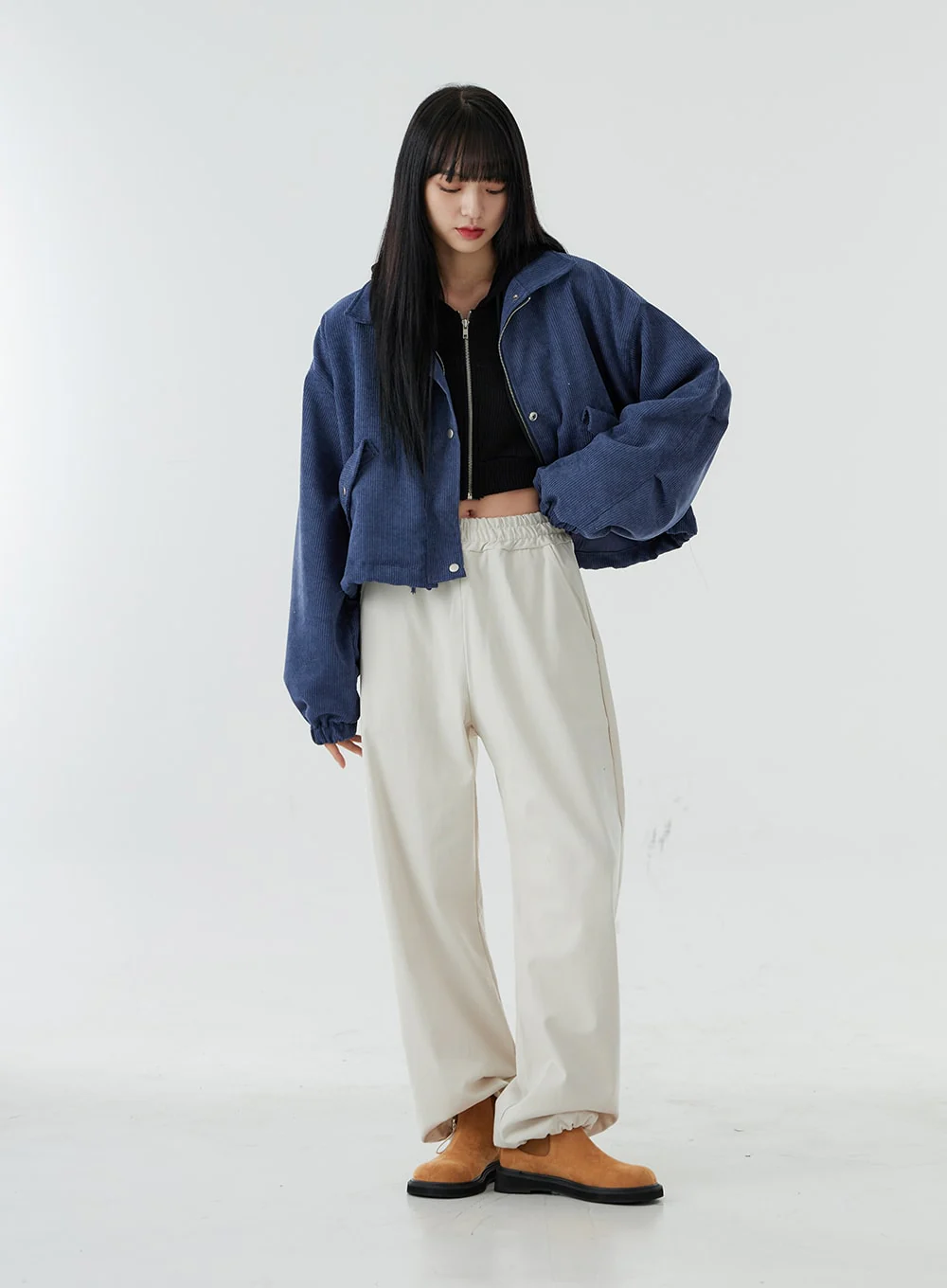 Ankle String Elastic Wide Pants OO28 - Image 10
