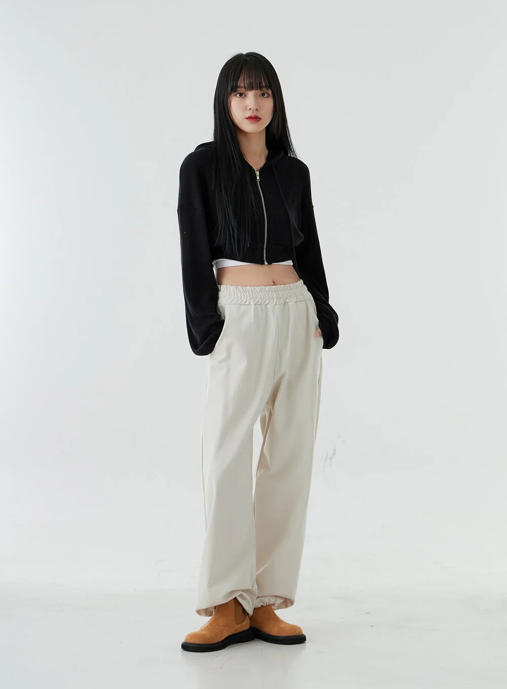 Ankle String Elastic Wide Pants OO28 - Image 6
