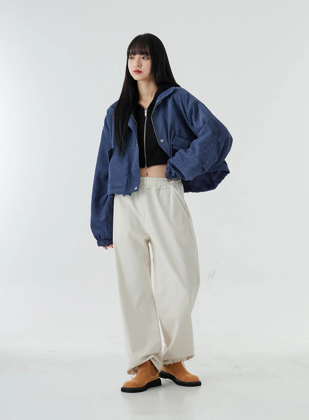 Ankle String Elastic Wide Pants OO28 - Image 8