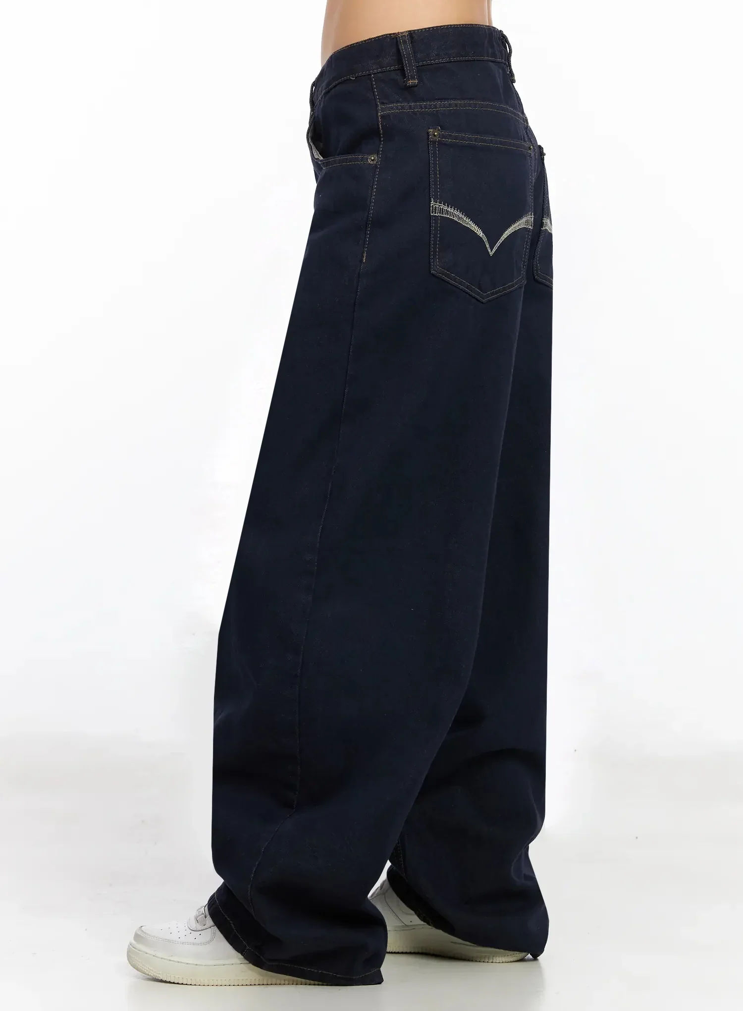 Annette Dark-Wash No-Fade Baggy Jeans IA507 - Image 10