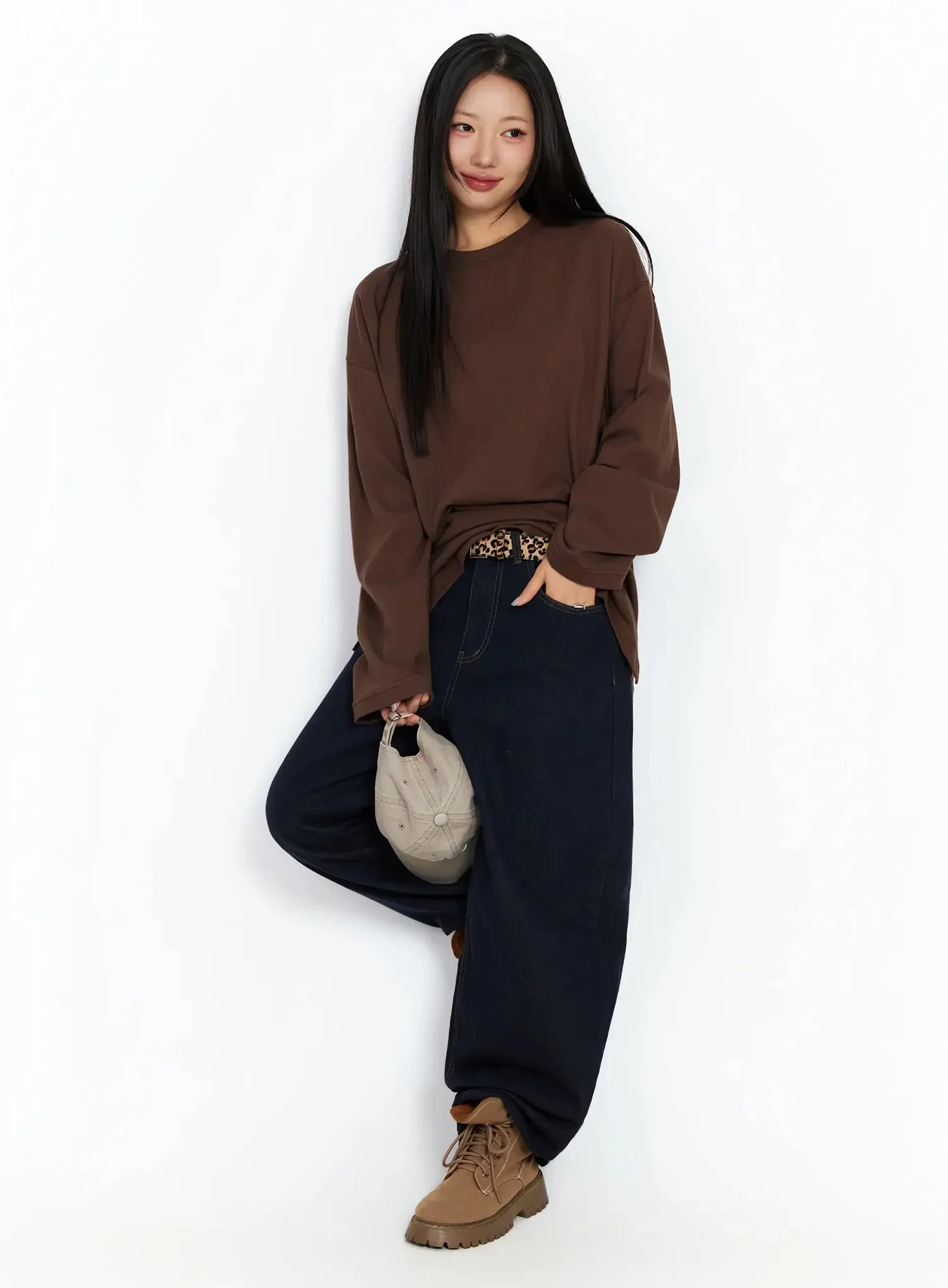 Annette Dark-Wash No-Fade Baggy Jeans IA507 - Image 13