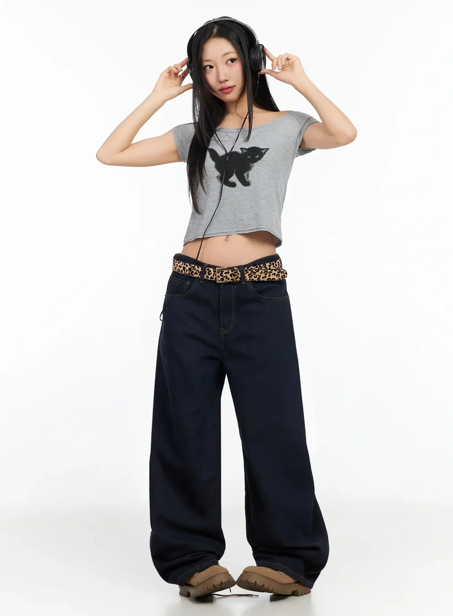 Annette Dark-Wash No-Fade Baggy Jeans IA507 - Image 2