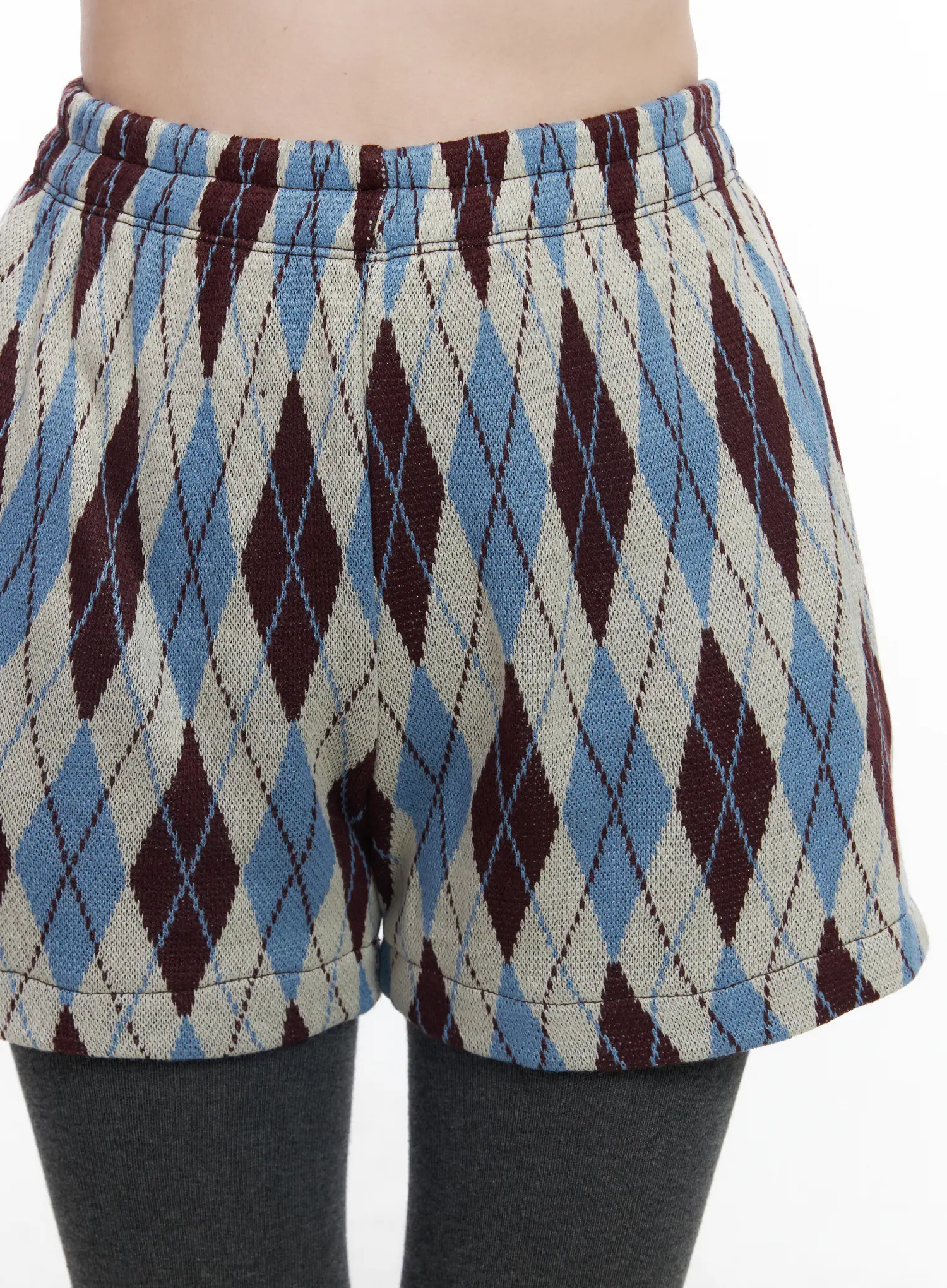 Argyle Pattern Knit Shorts CJ520 - Image 6