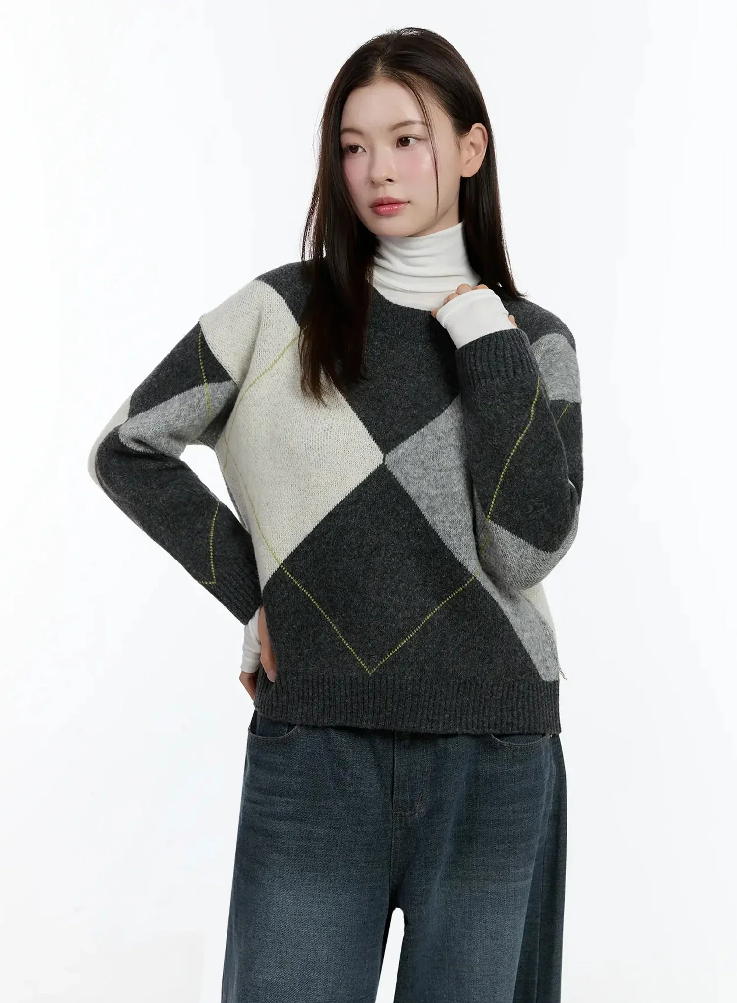 Argyle Pattern Knit Sweater ID526 - Image 5