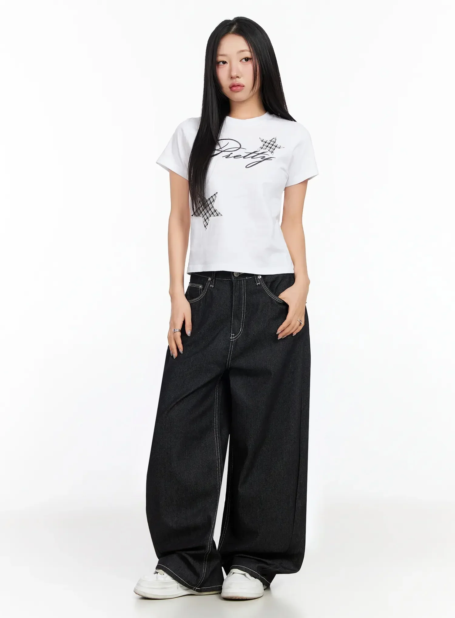 Arlet Wide-Leg Black Jeans CA513 - Image 3