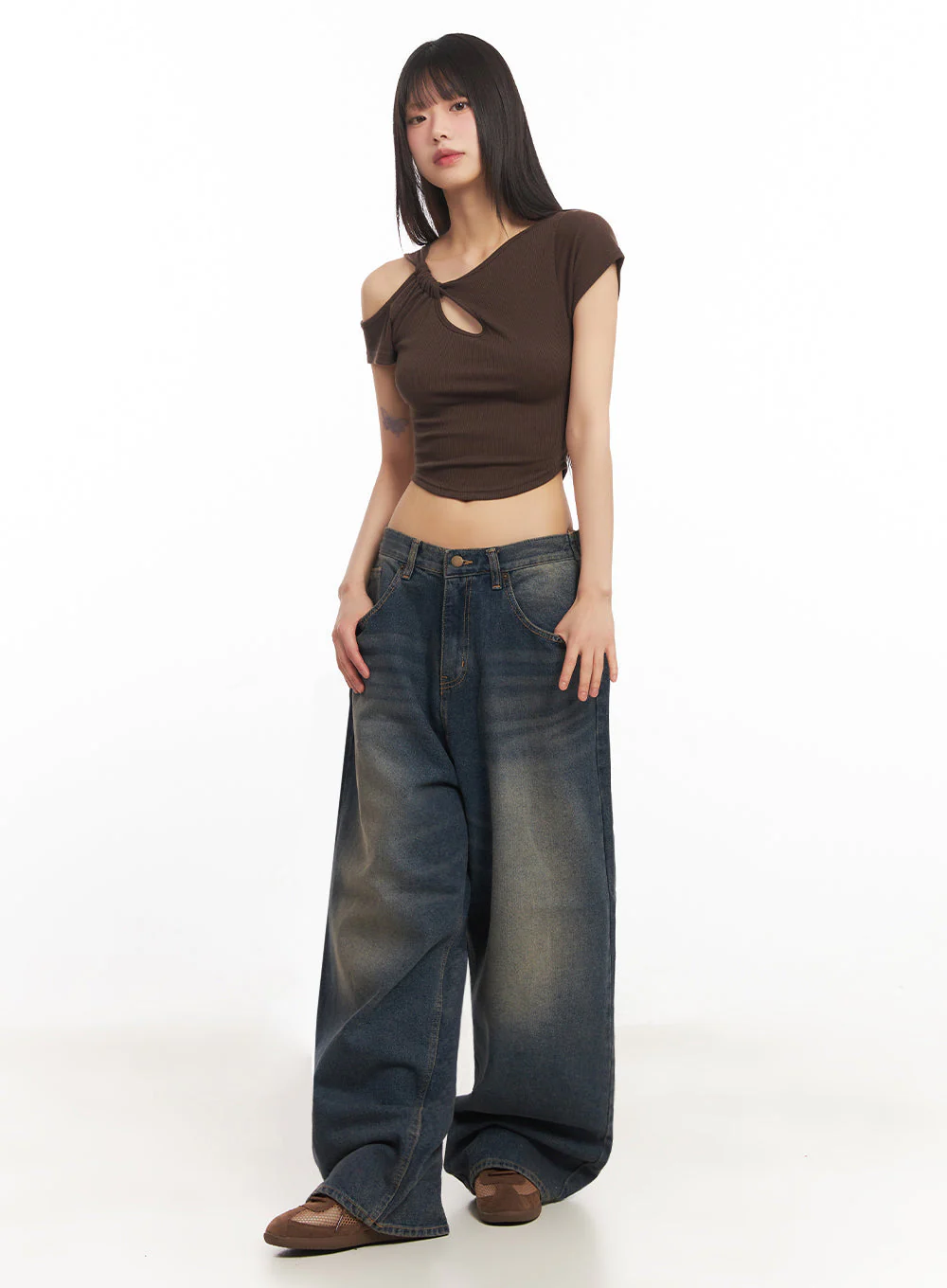 Asymmetric Cut-Out Crop Top IY502 - Image 12