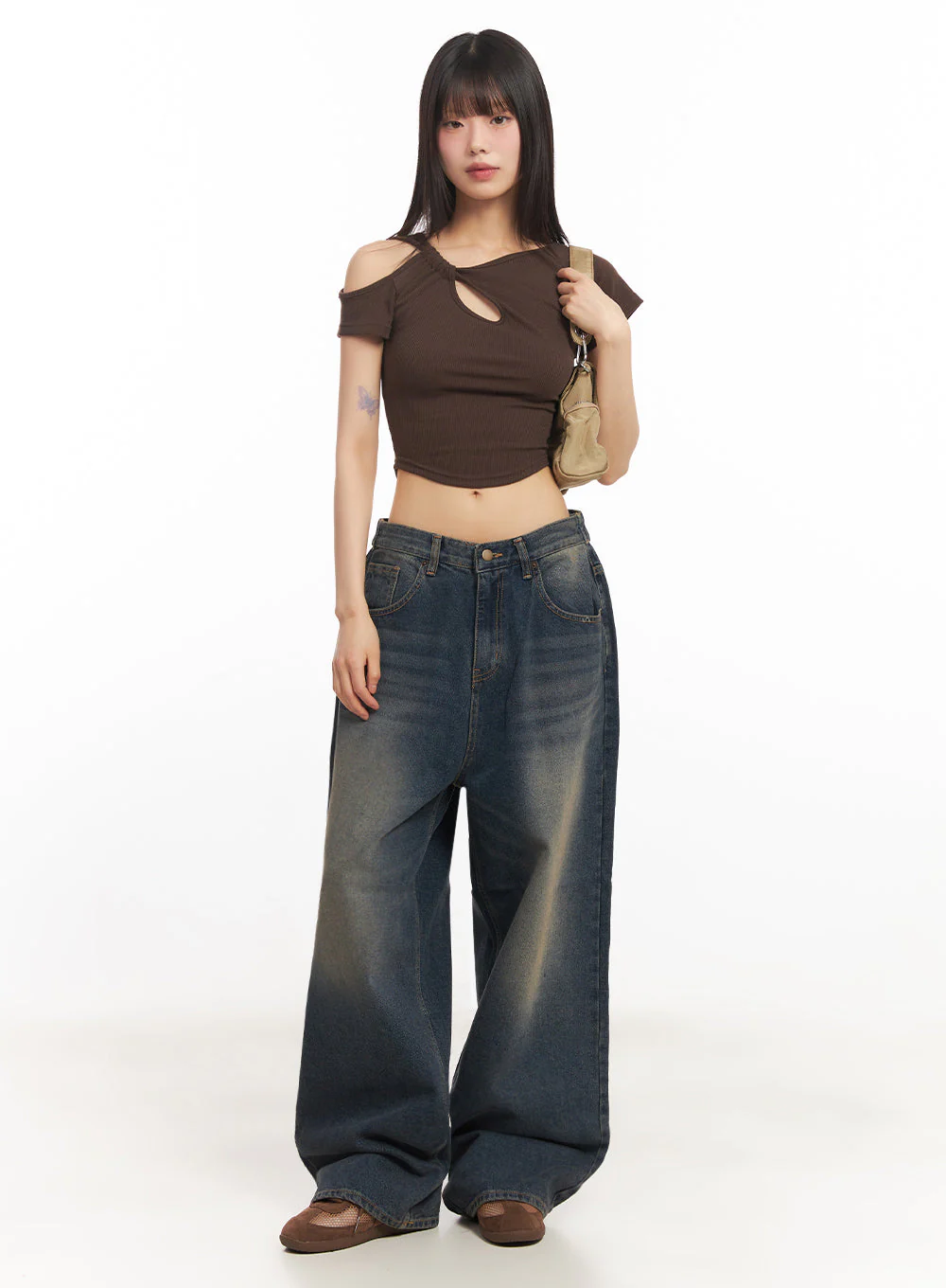 Asymmetric Cut-Out Crop Top IY502 - Image 3