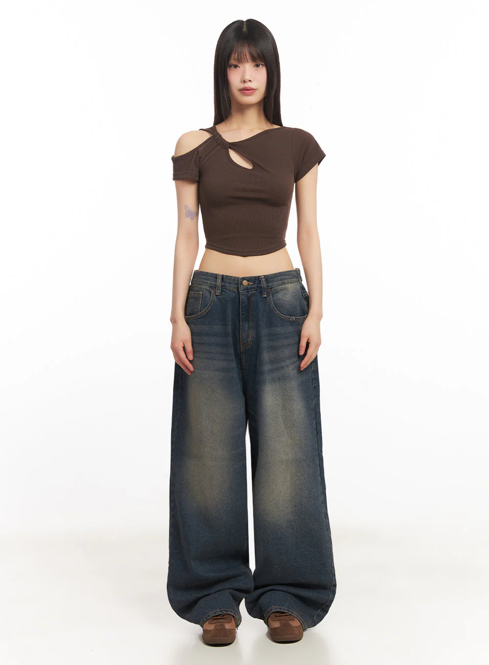 Asymmetric Cut-Out Crop Top IY502 - Image 5
