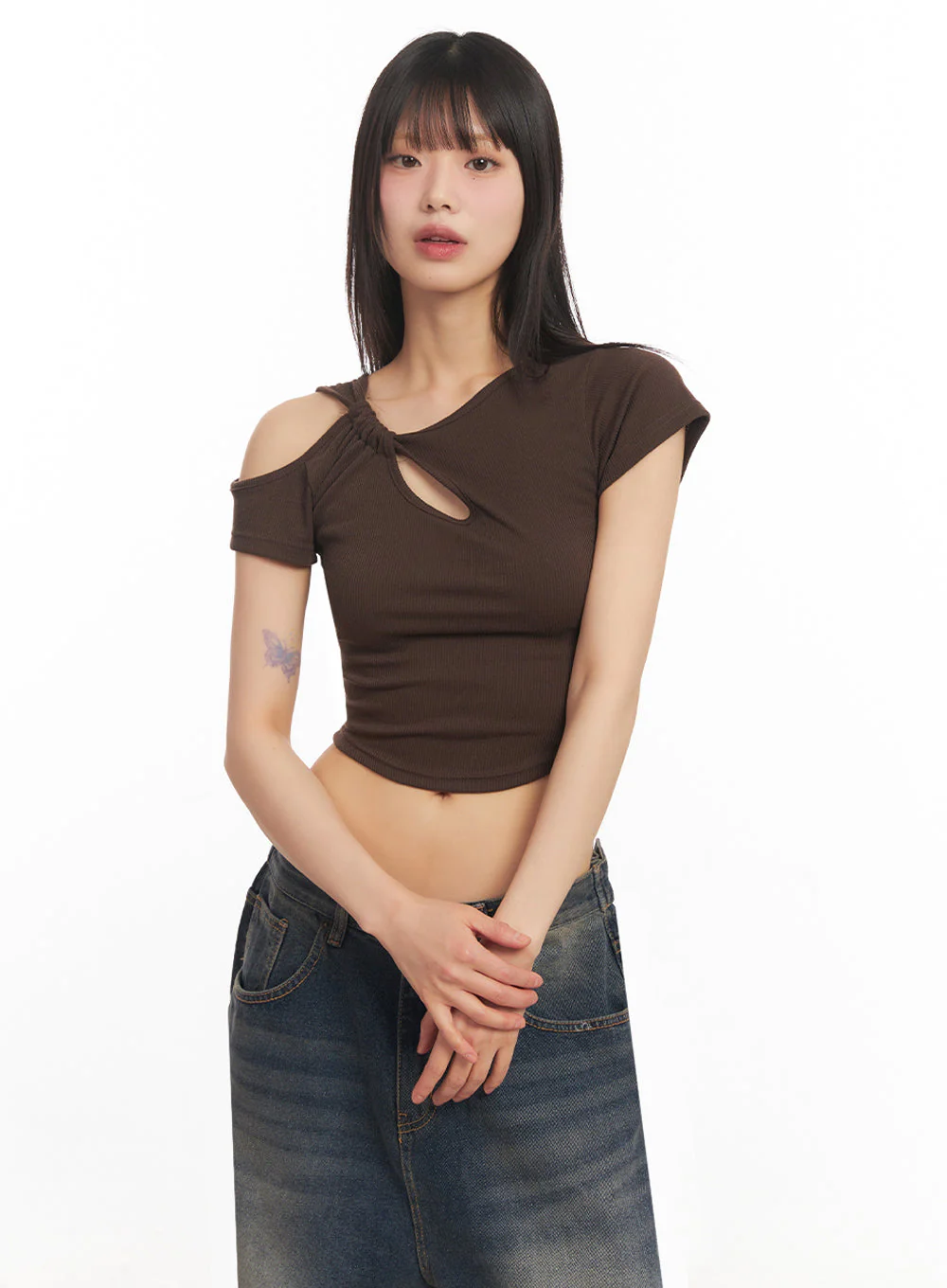 Asymmetric Cut-Out Crop Top IY502 - Image 8