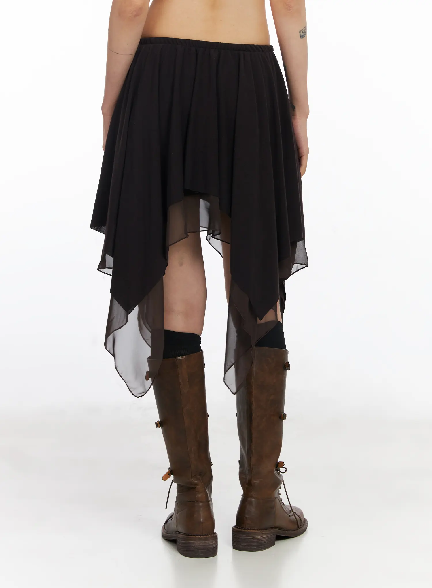 Asymmetric Flare Chiffon Midi Skirt CJ523 - Image 6