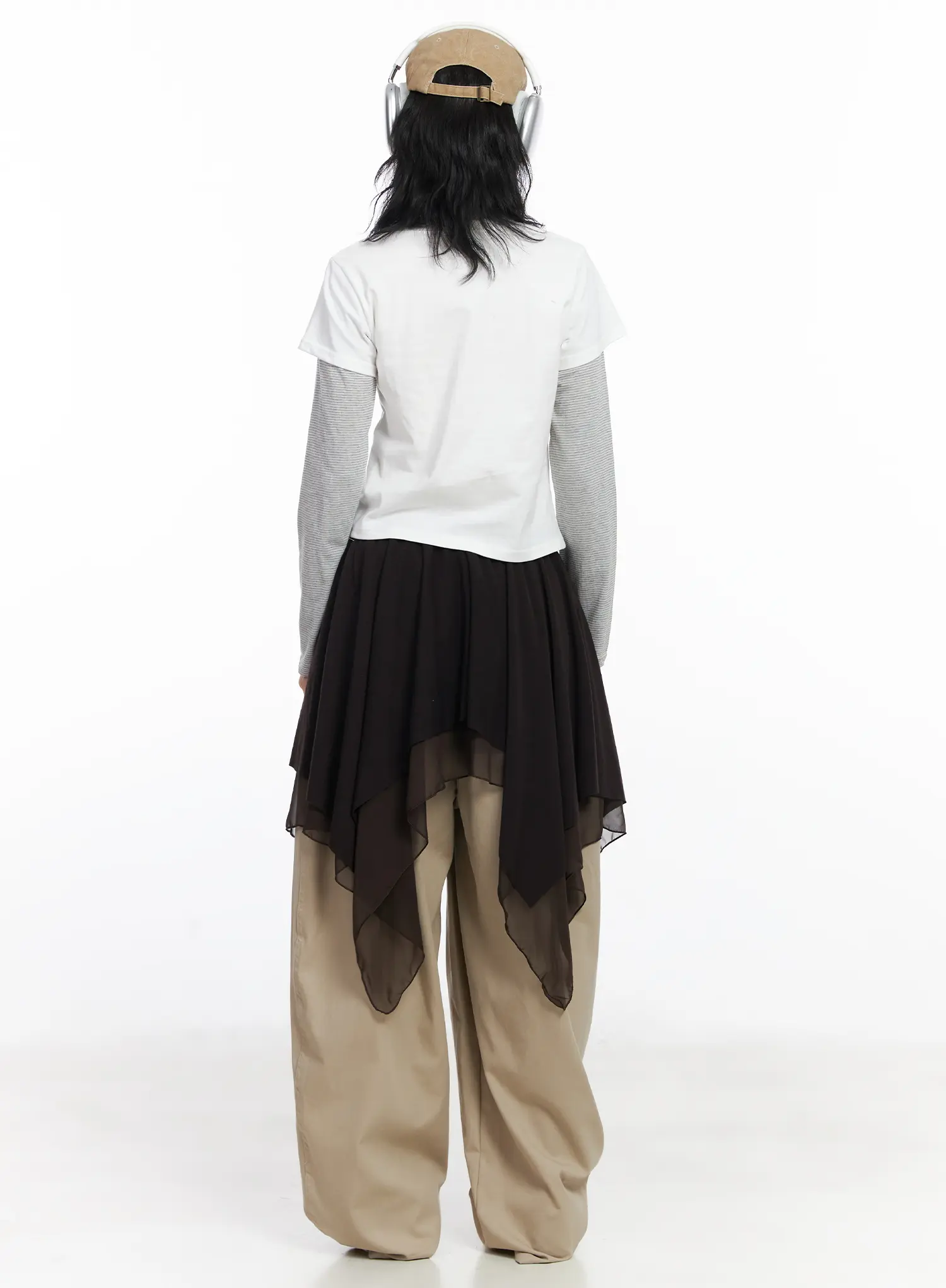 Asymmetric Flare Chiffon Midi Skirt CJ523 - Image 7
