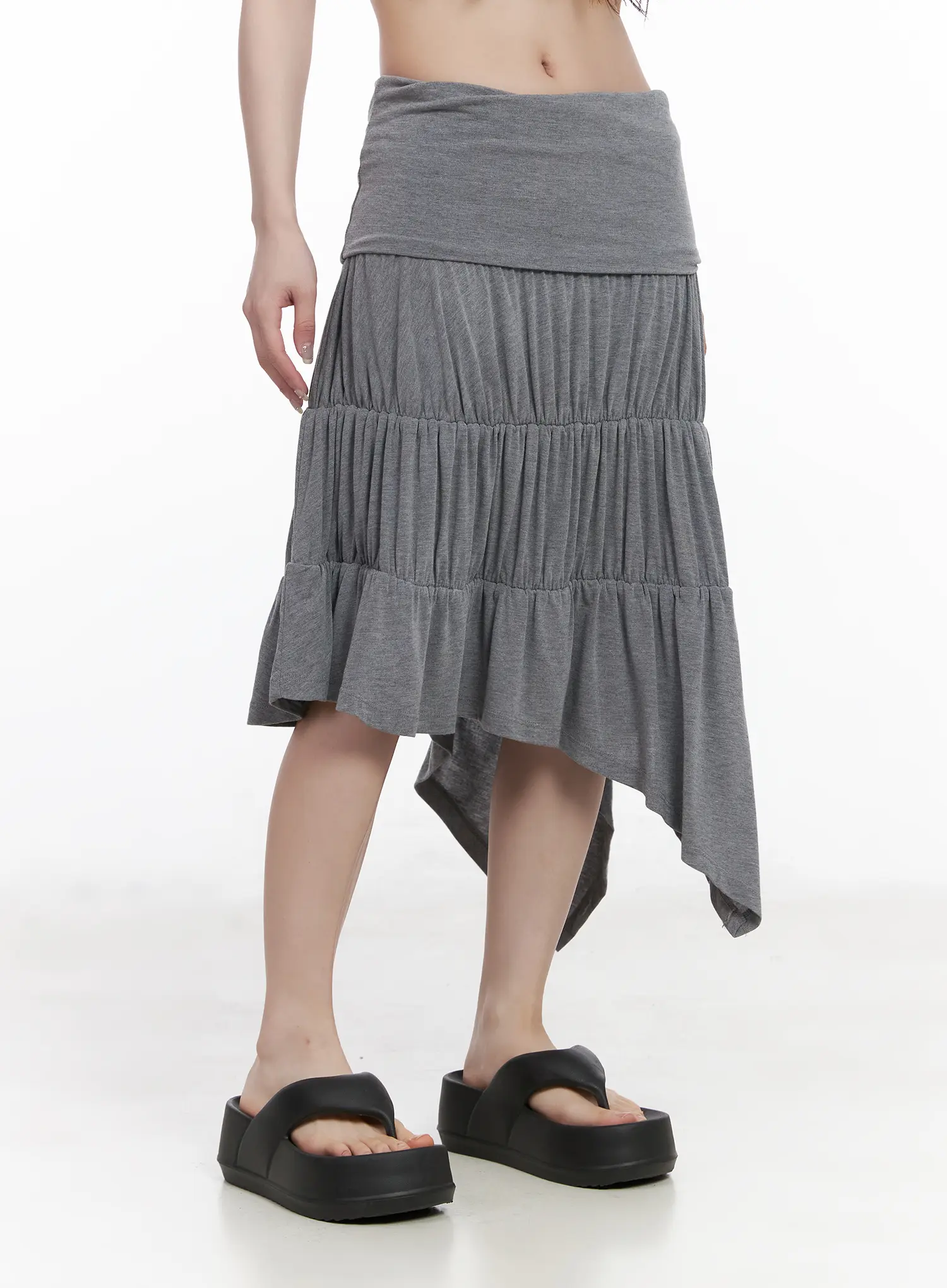 Asymmetric Flare Midi Skirt CF519 - Image 10
