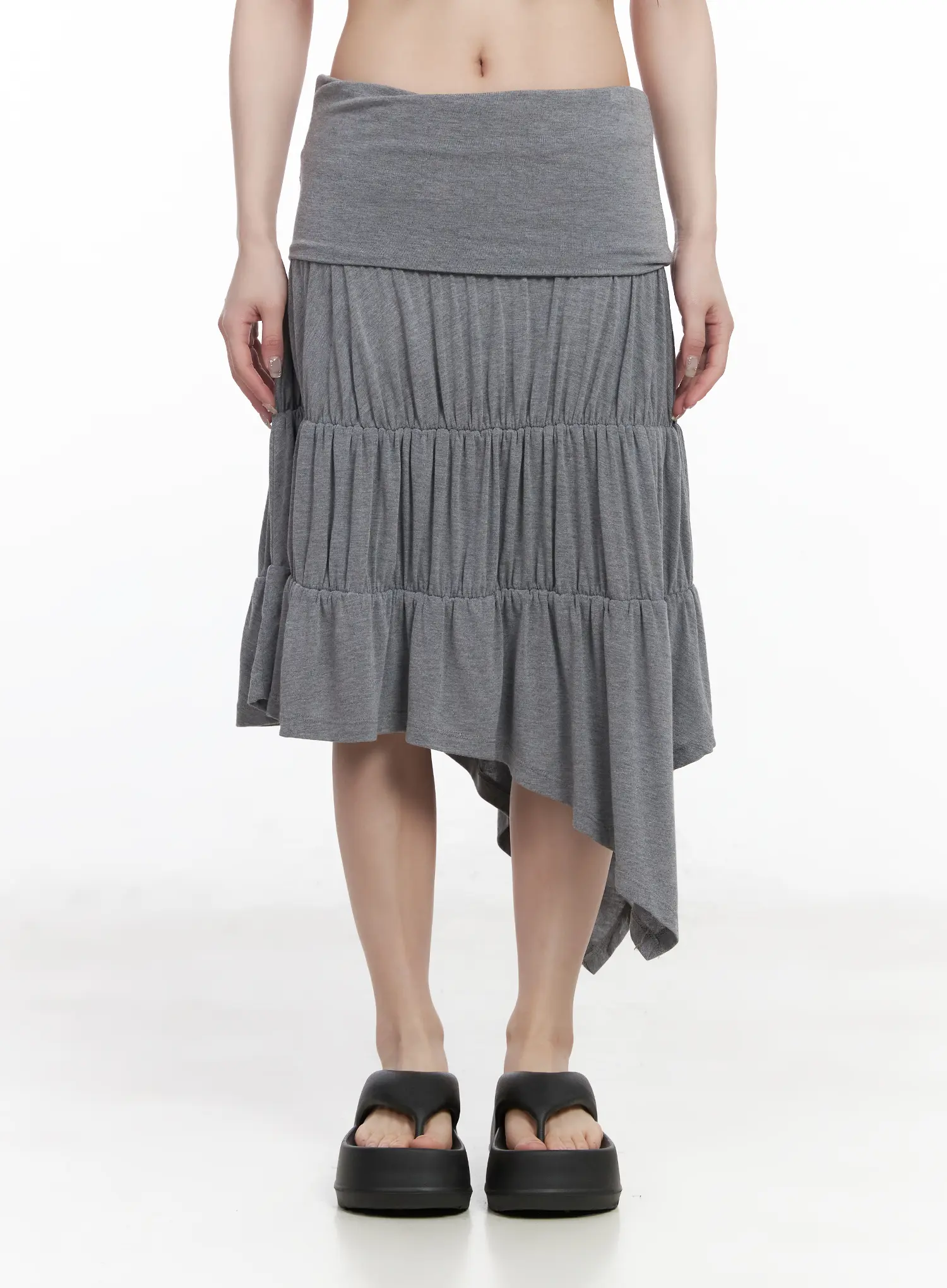 Asymmetric Flare Midi Skirt CF519 - Image 2