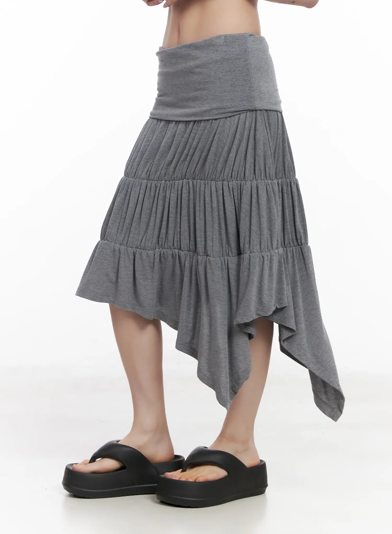 Asymmetric Flare Midi Skirt CF519 - Image 3