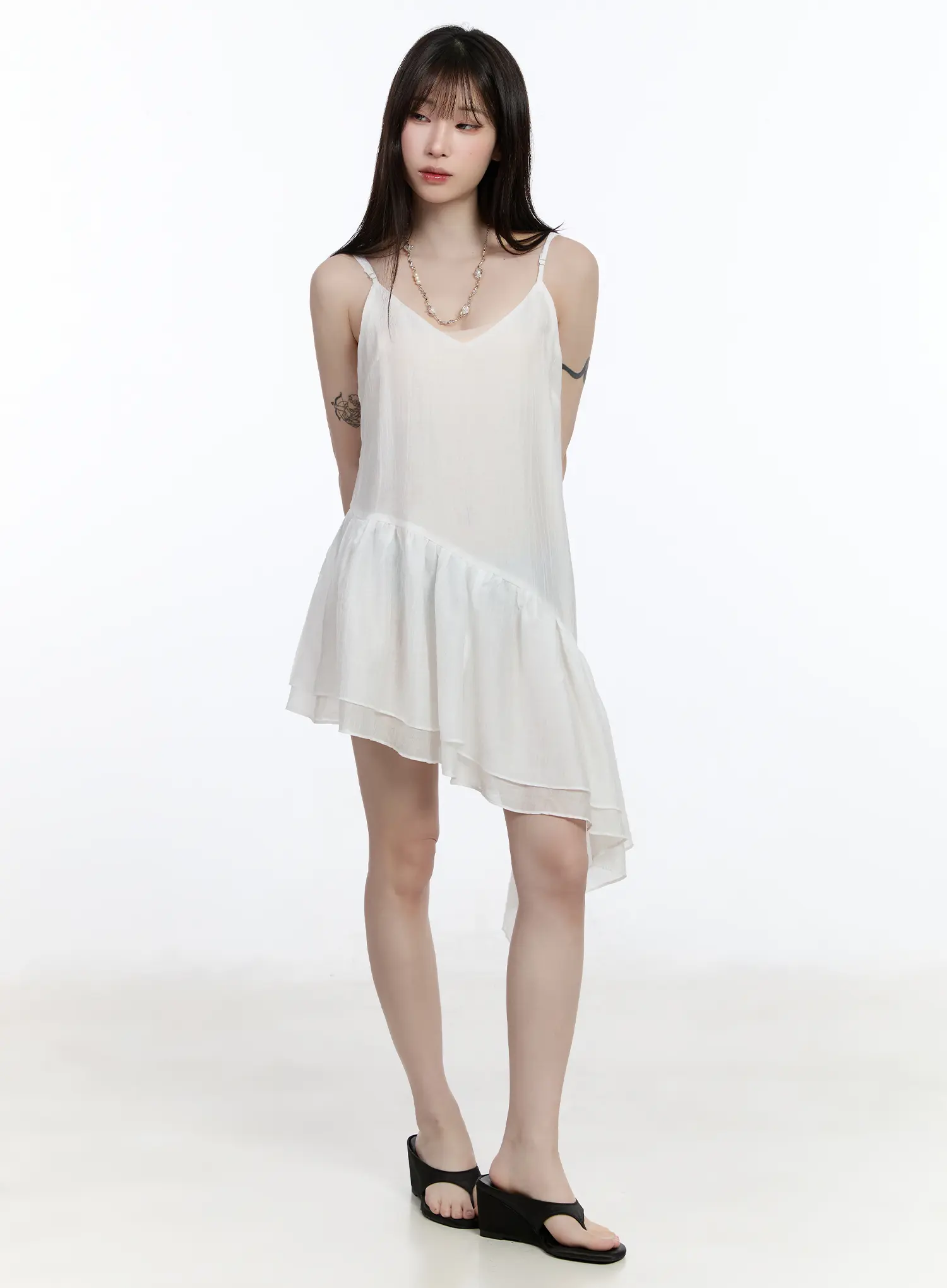 Asymmetric Hem Chiffon Mini Dress CA501 - Image 11