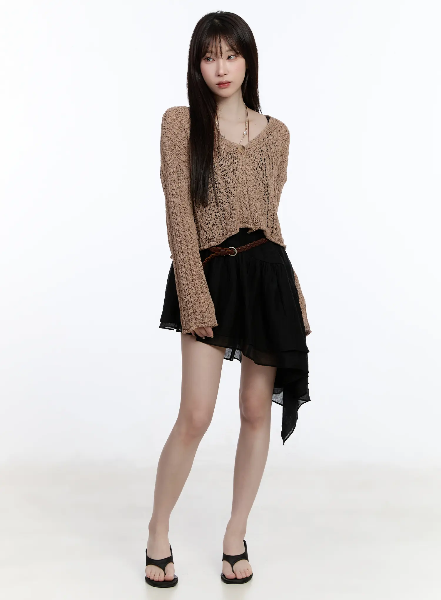 Asymmetric Hem Chiffon Mini Dress CA501 - Image 7